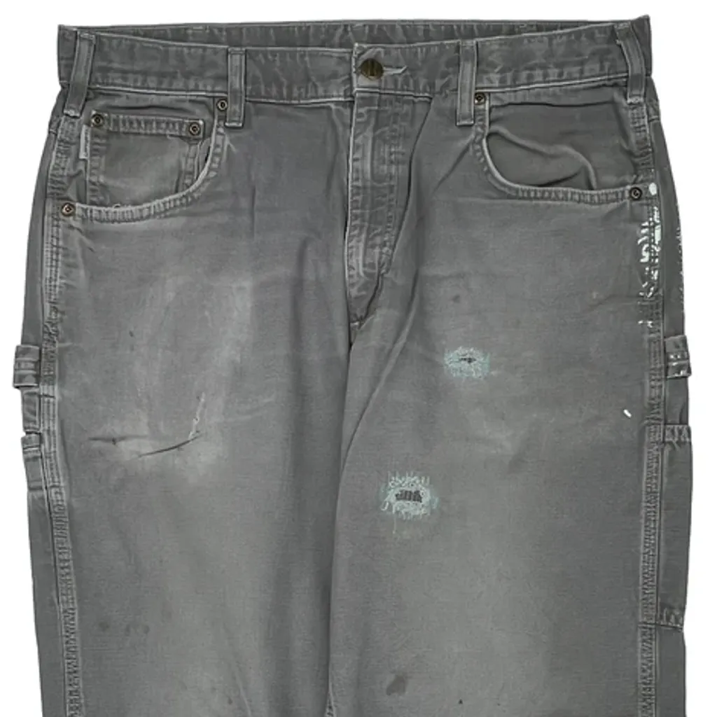 Carhartt B159 Chr Carpenter Pants - 35W 34L Gray Cotton - Image 10