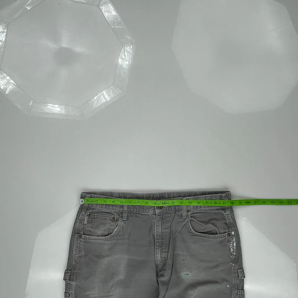 Carhartt B159 Chr Carpenter Pants - 35W 34L Gray Cotton - Image 3