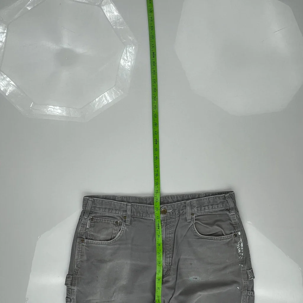 Carhartt B159 Chr Carpenter Pants - 35W 34L Gray Cotton - Image 4