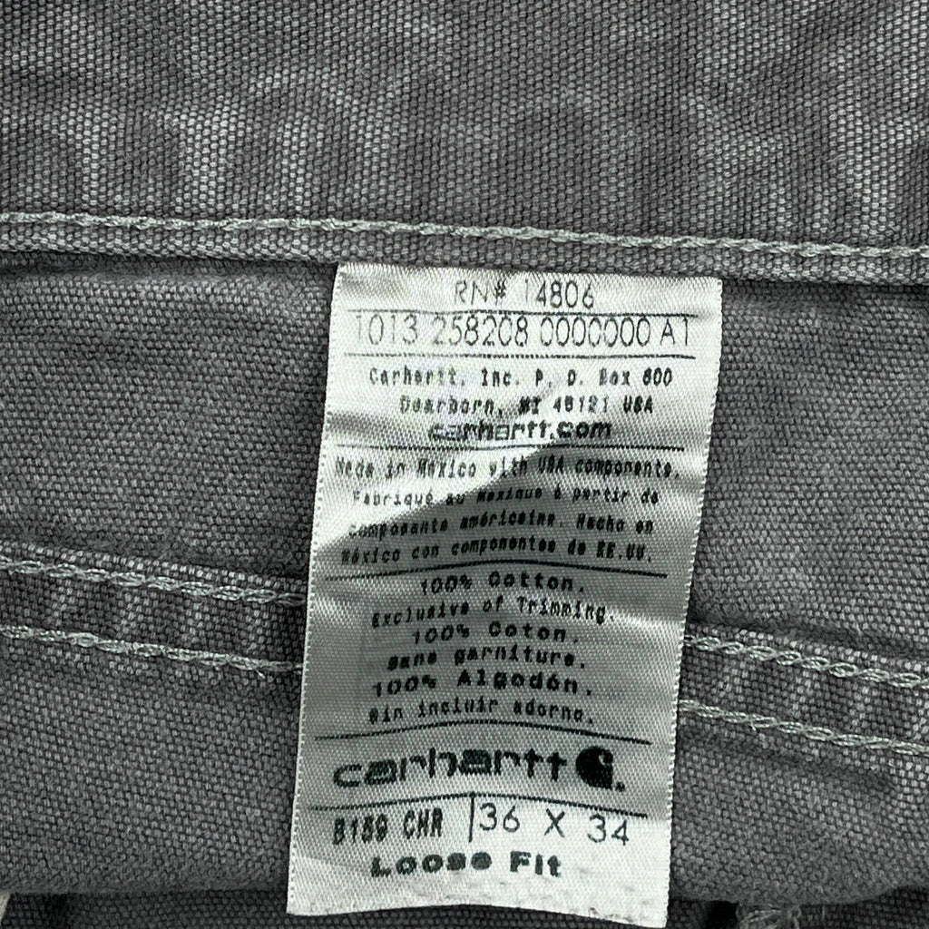Carhartt B159 Chr Carpenter Pants - 35W 34L Gray Cotton - Image 6