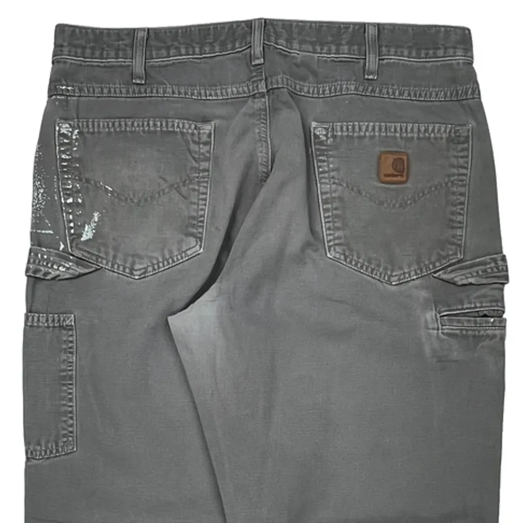 Carhartt B159 Chr Carpenter Pants - 35W 34L Gray Cotton - Image 8