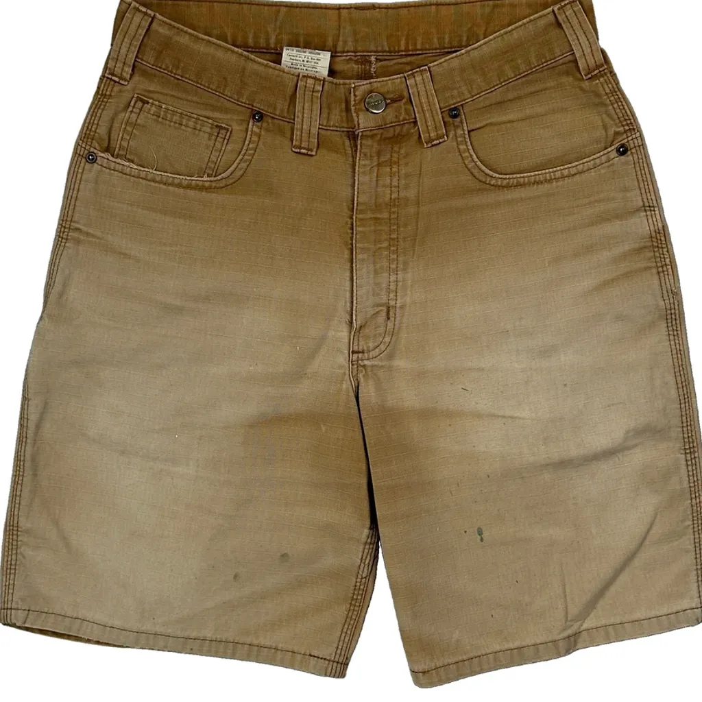 Carhartt Carpenter Shorts - 30W 9L Beige Cotton - Image 9