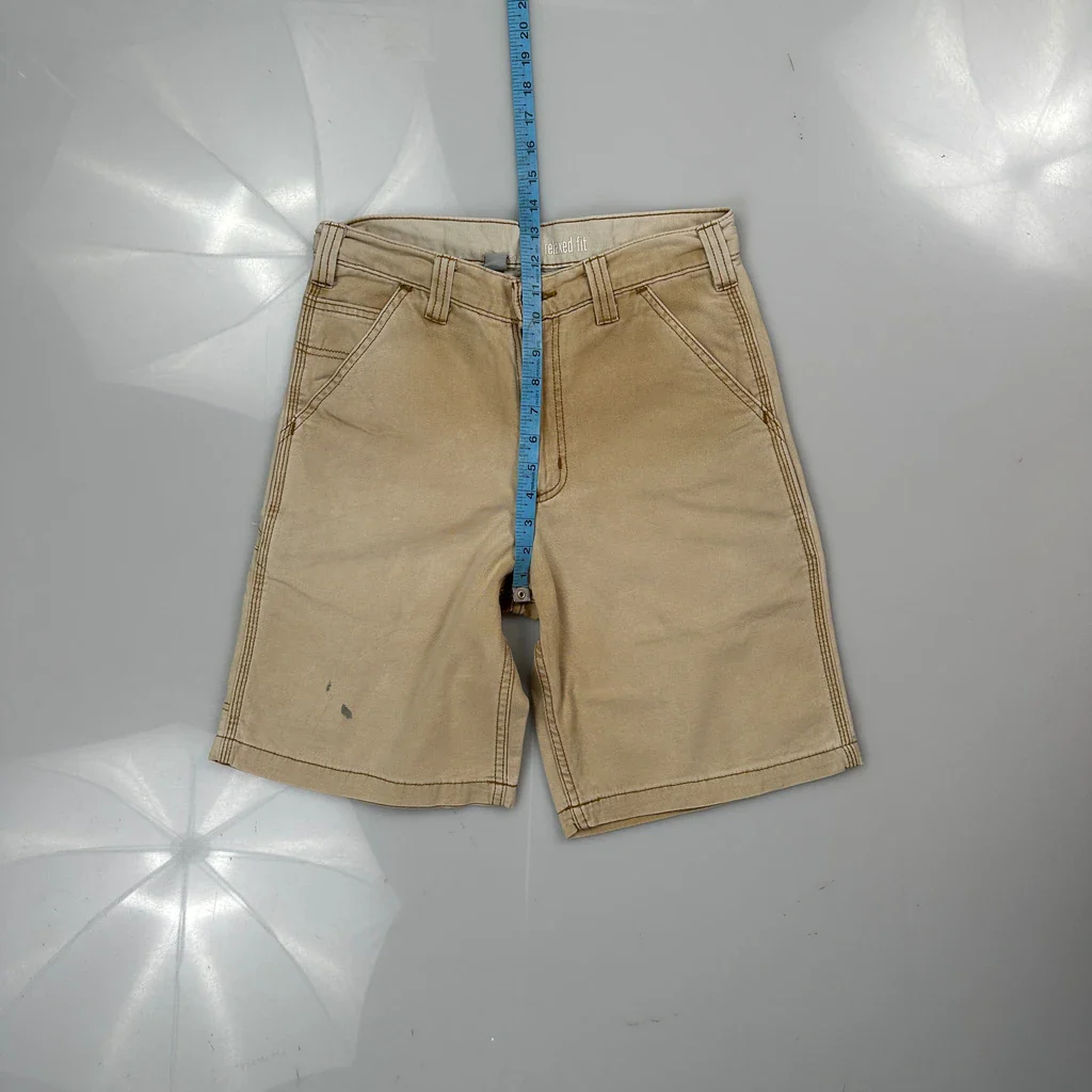 Carhartt Carpenter Shorts - 30W 10L Beige Cotton - Image 4