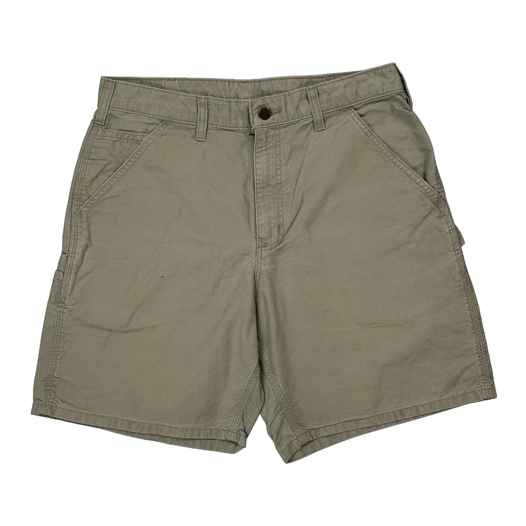 Carhartt Carpenter Shorts - 31W 8L Beige Cotton - Image 2