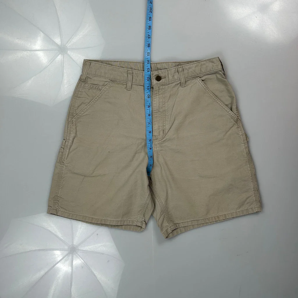 Carhartt Carpenter Shorts - 31W 8L Beige Cotton - Image 4