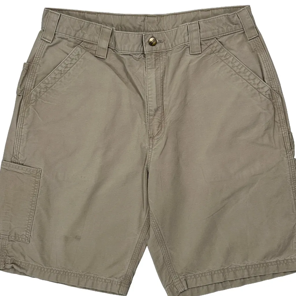 Carhartt Carpenter Shorts - 32W 10L Beige Cotton - Image 8