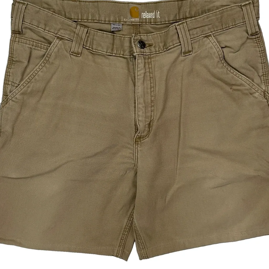 Carhartt Carpenter Shorts - 34W 6L Beige Cotton - Image 8