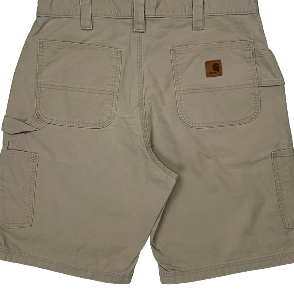 Carhartt Carpenter Shorts - 34W 9L Beige Cotton - Image 8