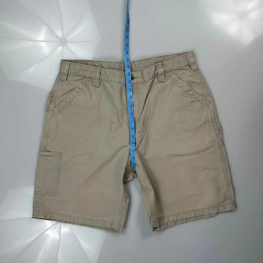 Carhartt Carpenter Shorts - 36W 10L Beige Cotton - Image 4
