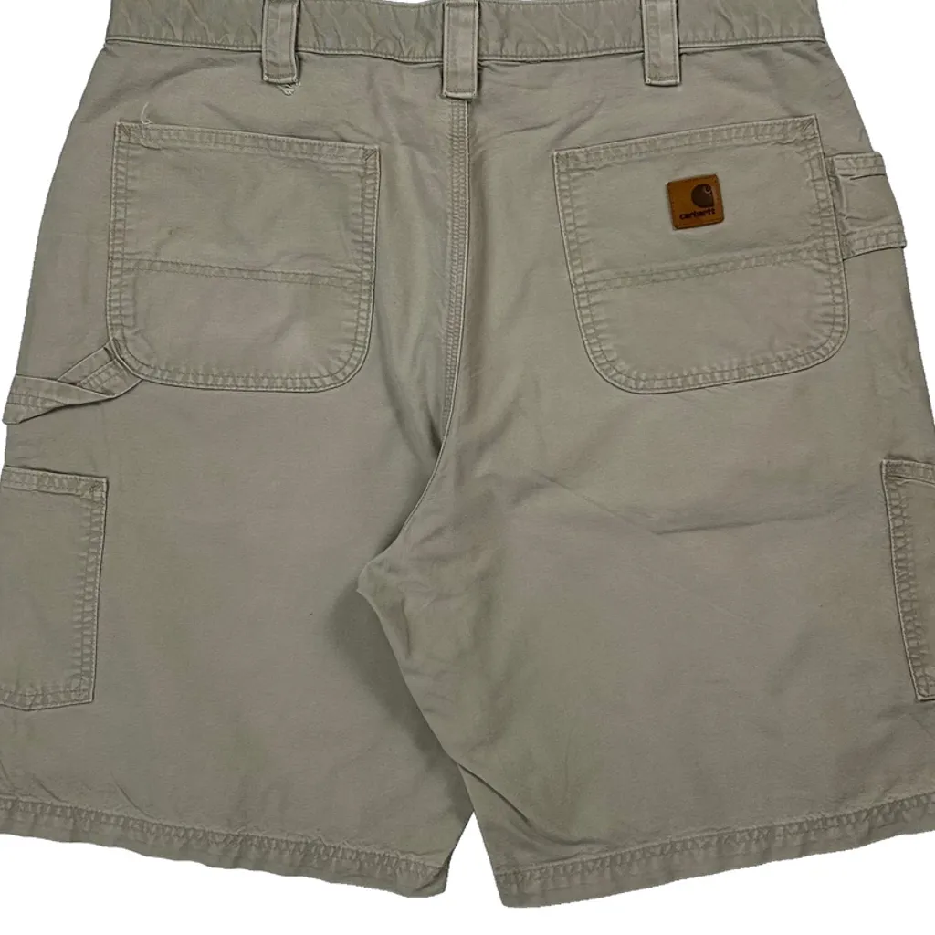 Carhartt Carpenter Shorts - 36W 10L Beige Cotton - Image 7