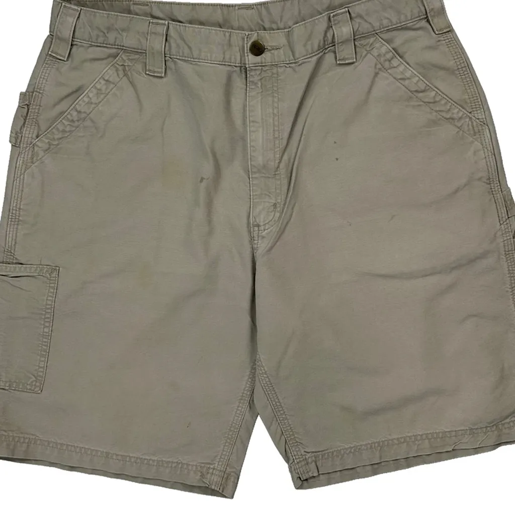 Carhartt Carpenter Shorts - 36W 10L Beige Cotton - Image 9