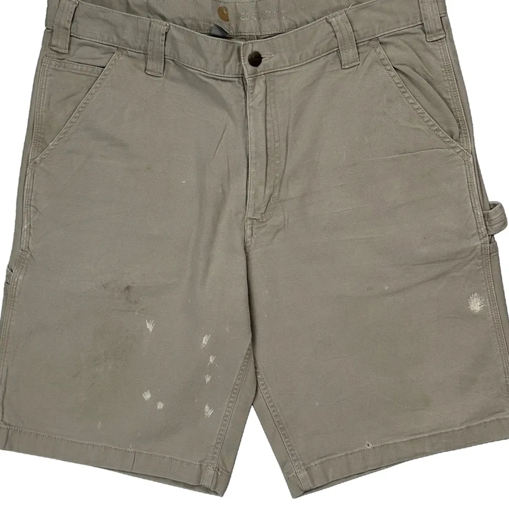 Carhartt Carpenter Shorts - 36W 10L Beige Cotton - Image 10