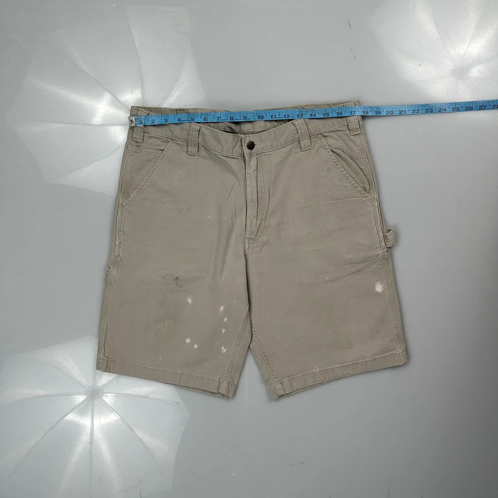 Carhartt Carpenter Shorts - 36W 10L Beige Cotton - Image 3