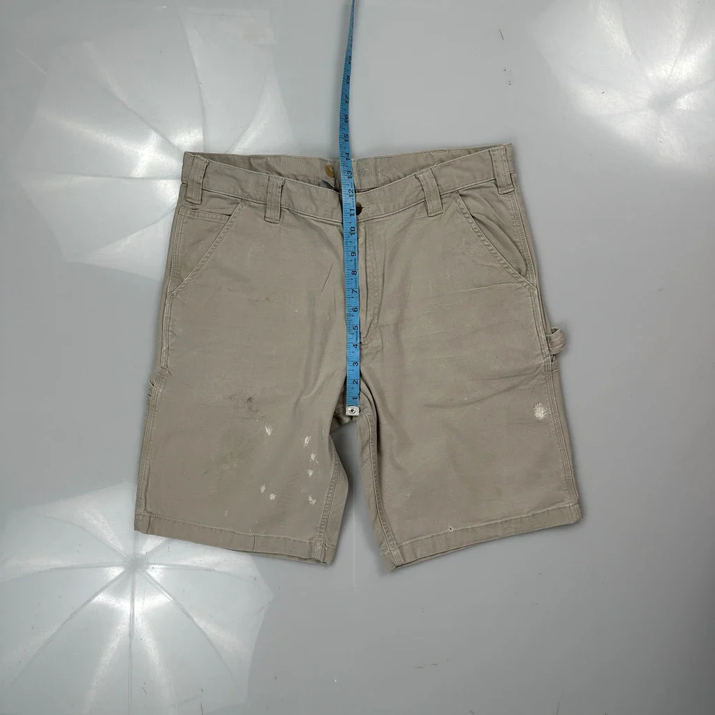 Carhartt Carpenter Shorts - 36W 10L Beige Cotton - Image 4