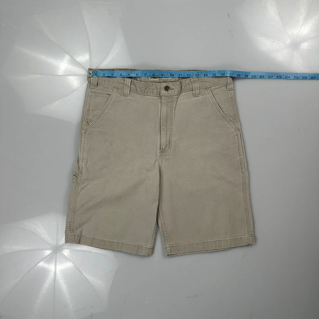 Carhartt Carpenter Shorts - 36W 10L Beige Cotton - Image 3