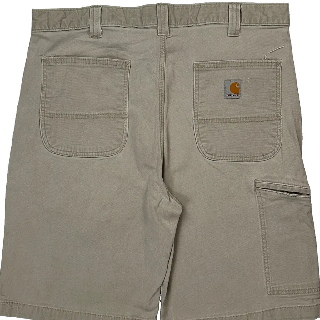 Carhartt Carpenter Shorts - 36W 10L Beige Cotton - Image 7