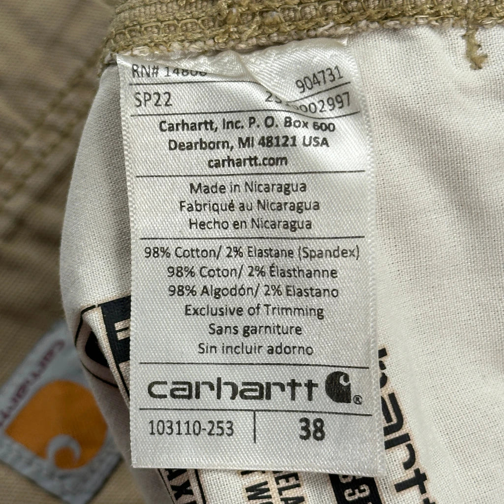 Carhartt Carpenter Shorts - 38W 12L Beige Cotton - Image 6