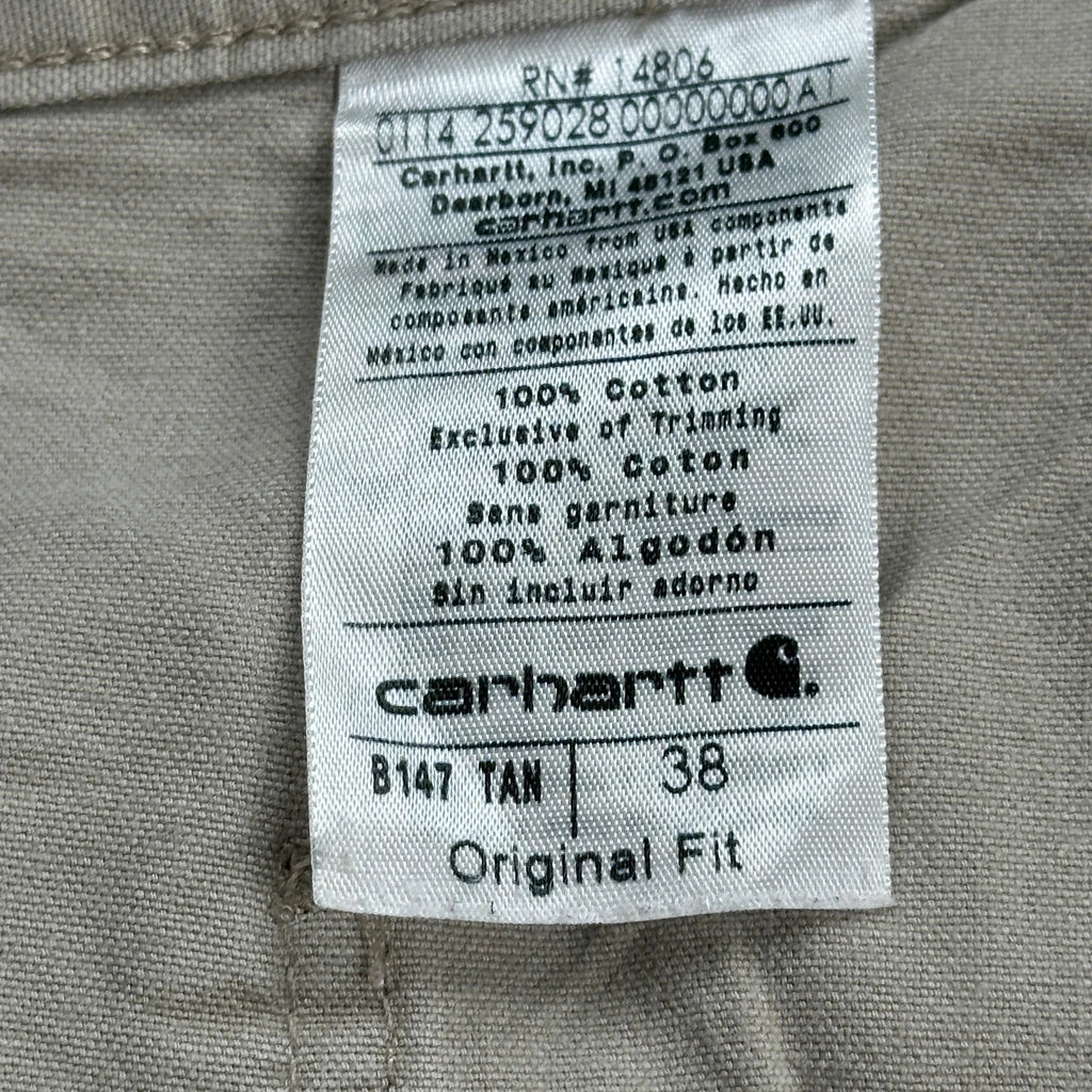 Carhartt Carpenter Shorts - 38W 10L Beige Cotton - Image 6