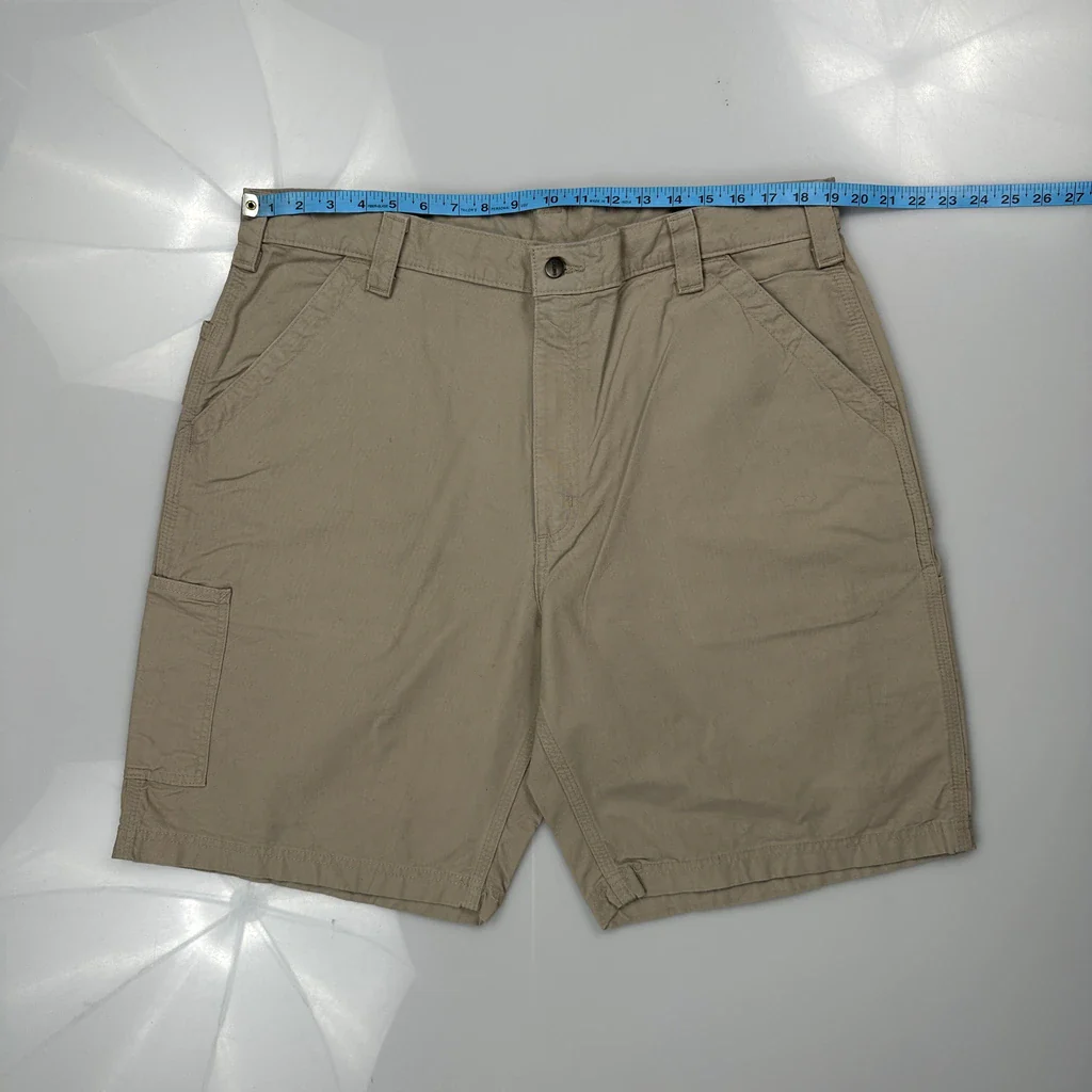 Carhartt Carpenter Shorts - 38W 10L Beige Cotton - Image 4