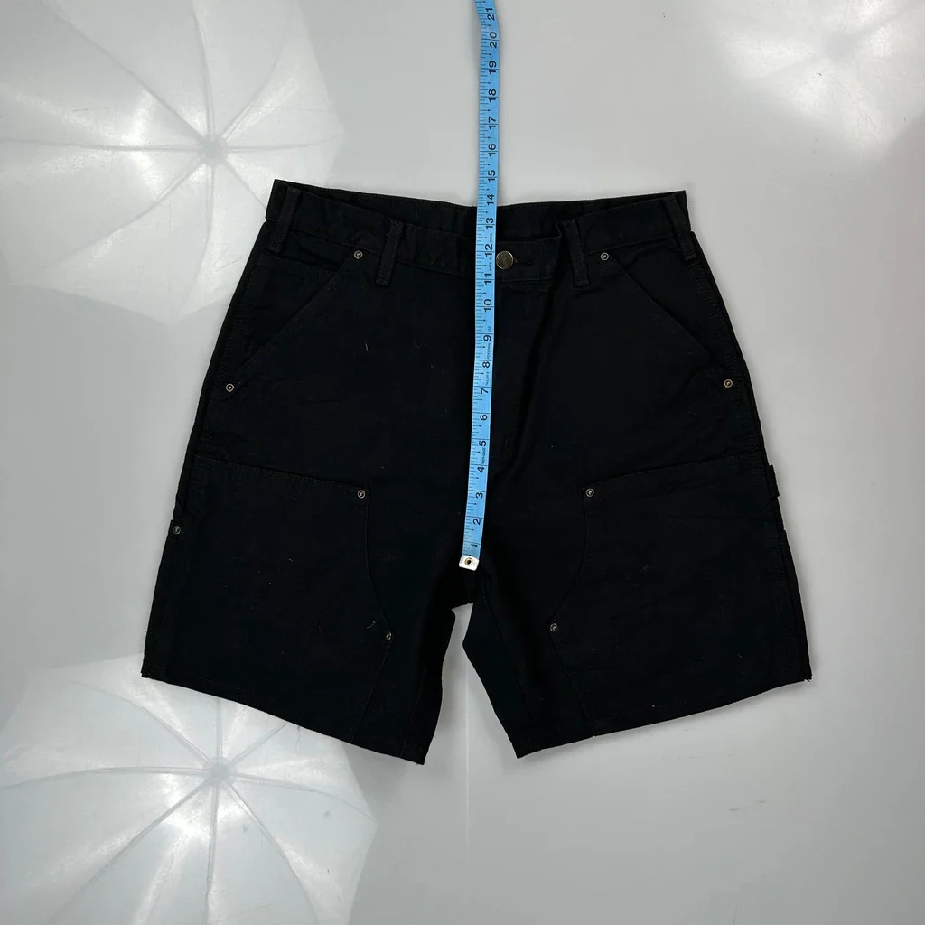 Carhartt Double Knee Carpenter Shorts - 32W 8L Black Cotton - Image 4