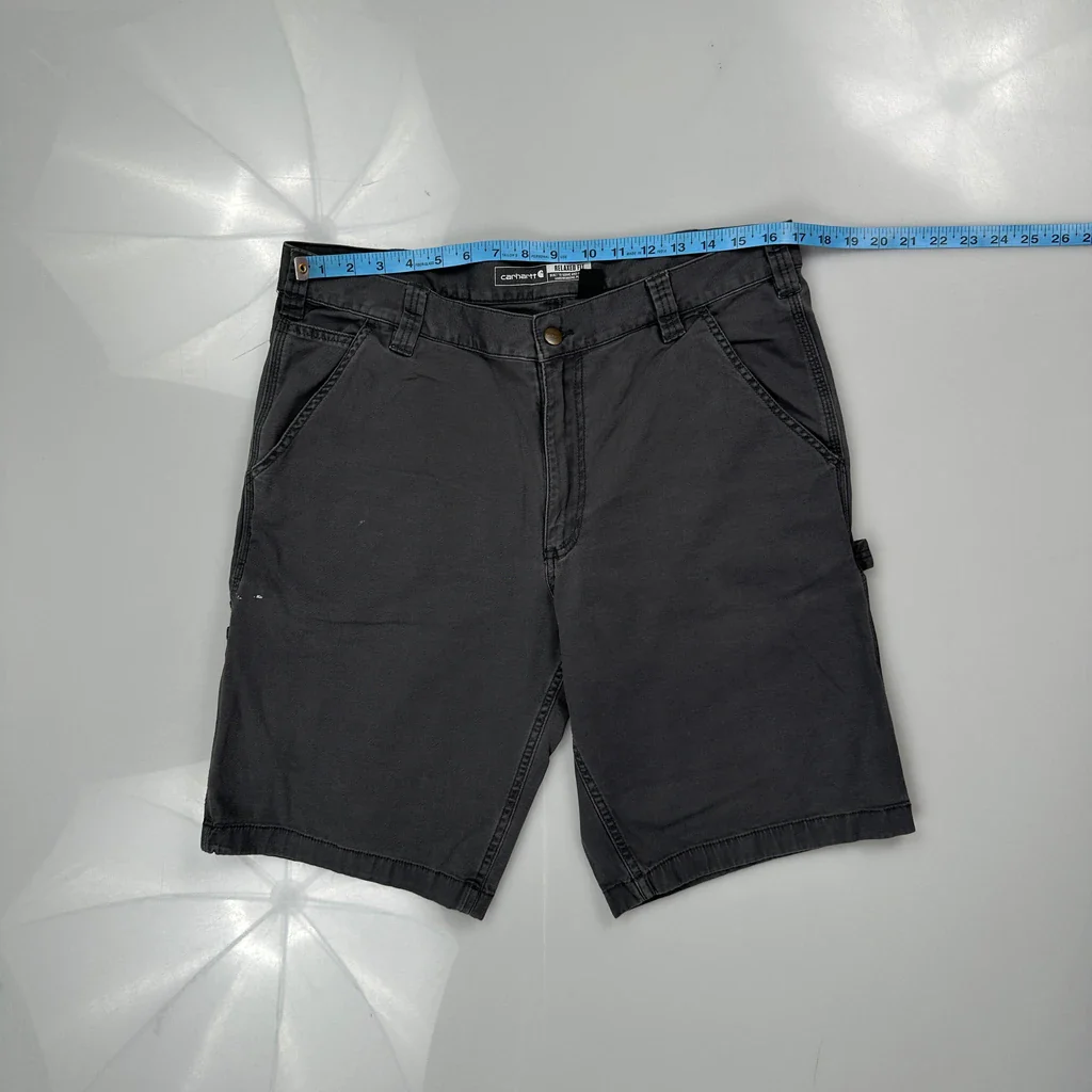 Carhartt Carpenter Shorts - 34W 11L Black Cotton - Image 3