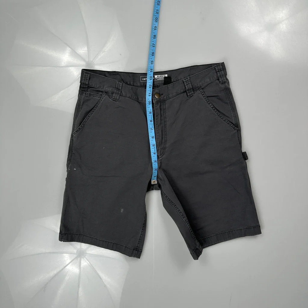 Carhartt Carpenter Shorts - 34W 11L Black Cotton - Image 4