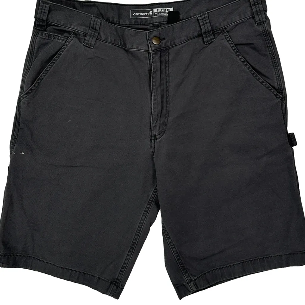 Carhartt Carpenter Shorts - 34W 11L Black Cotton - Image 9