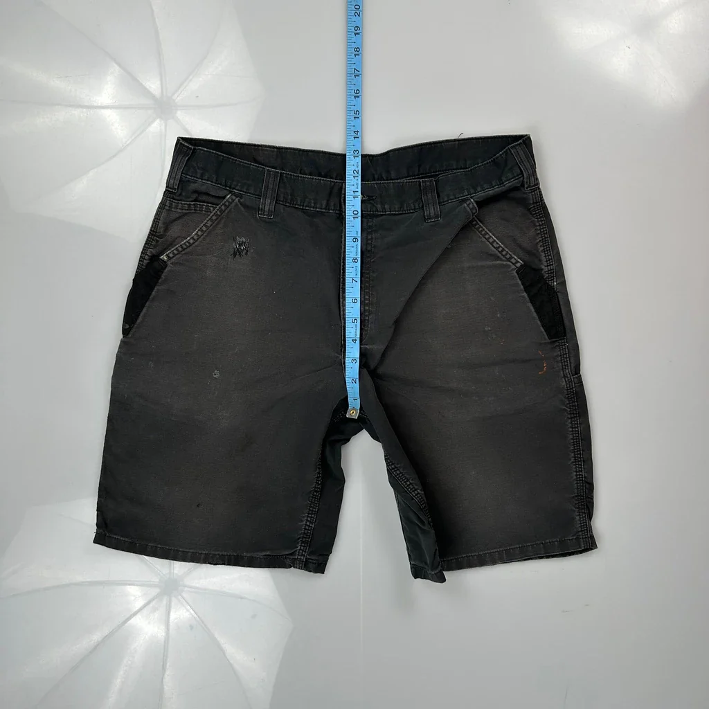Carhartt Carpenter Shorts - 34W 10L Black Cotton - Image 4