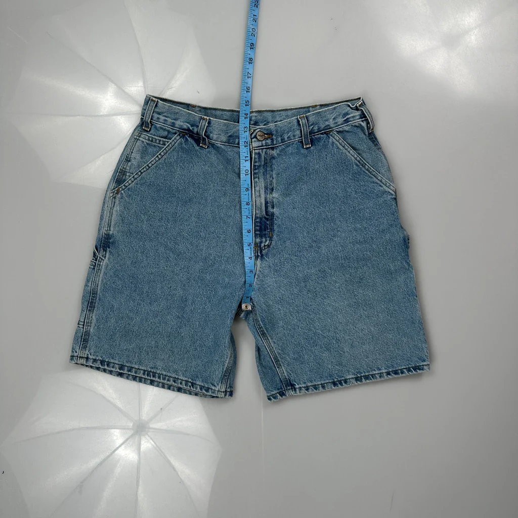 Carhartt Carpenter Shorts - 36W 8L Blue Cotton - Image 4