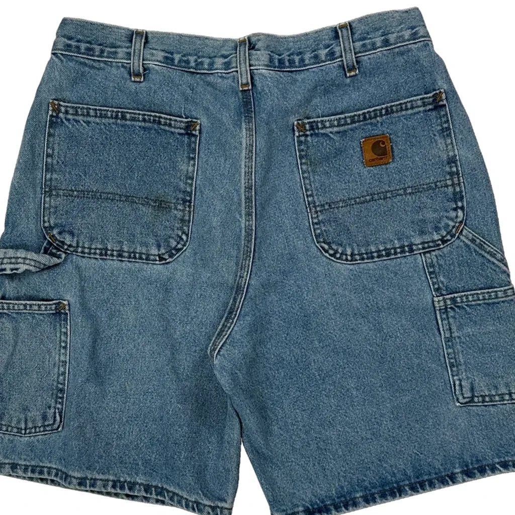 Carhartt Carpenter Shorts - 36W 8L Blue Cotton - Image 7