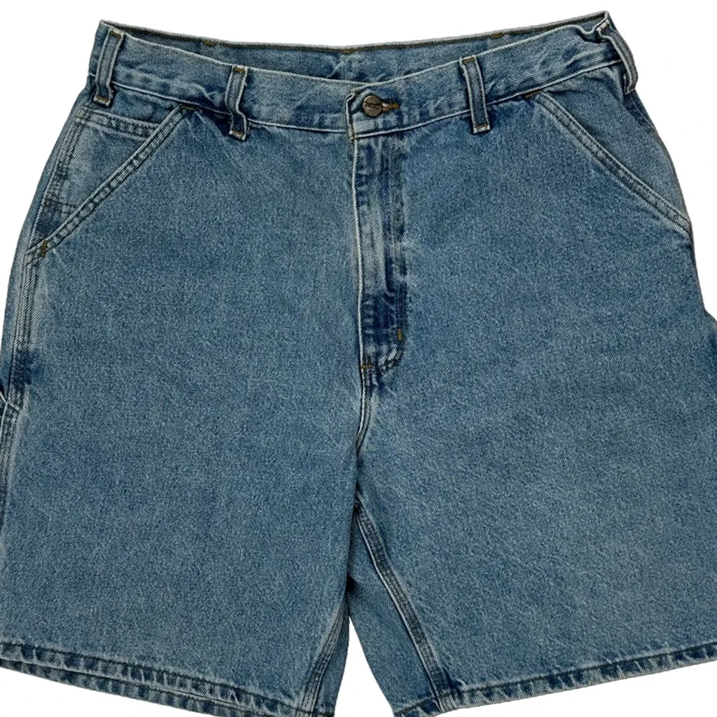 Carhartt Carpenter Shorts - 36W 8L Blue Cotton - Image 9
