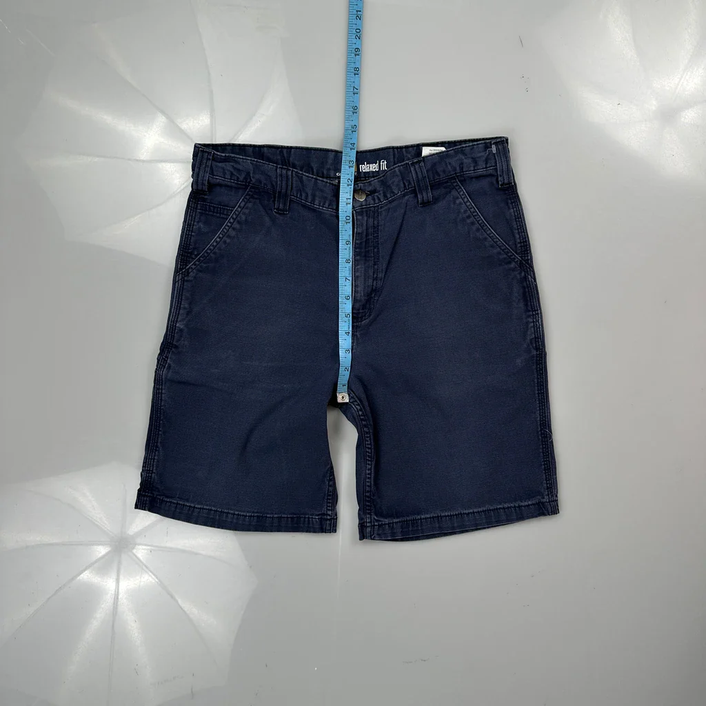 Carhartt Carpenter Shorts - 36W 9L Blue Cotton Blend - Image 4