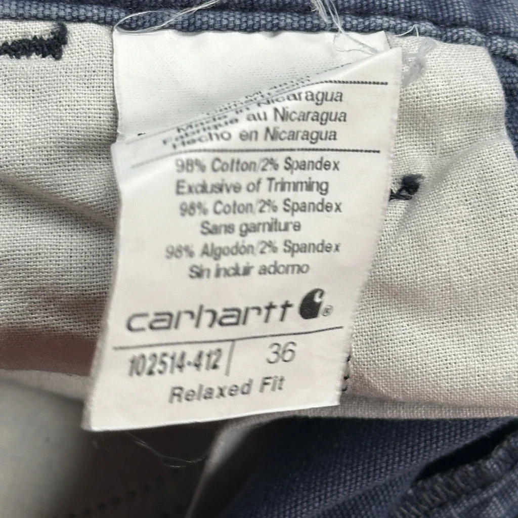 Carhartt Carpenter Shorts - 36W 9L Blue Cotton Blend - Image 6