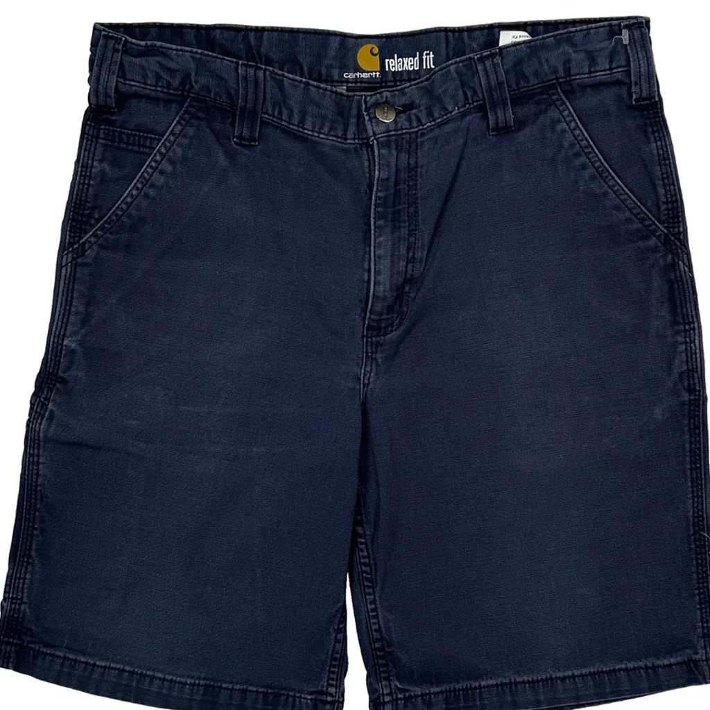 Carhartt Carpenter Shorts - 36W 9L Blue Cotton Blend - Image 9