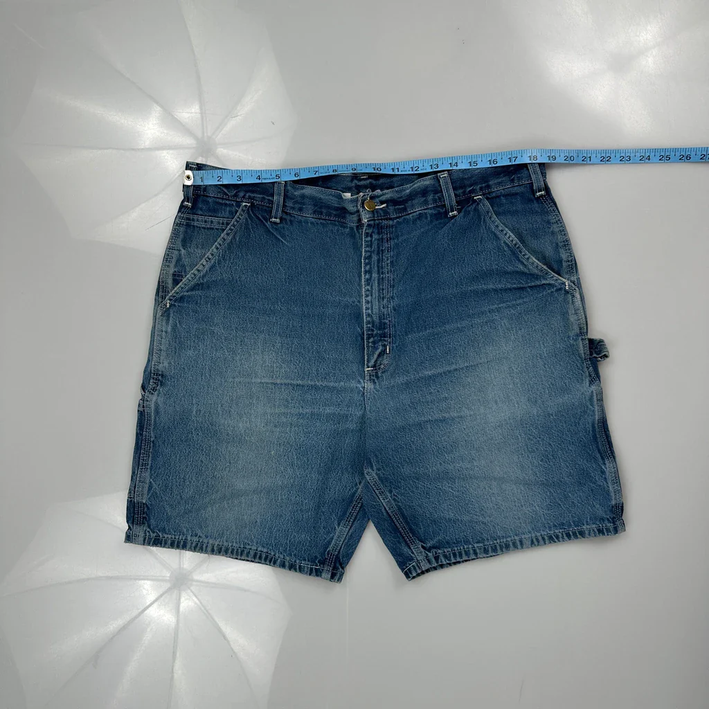 Carhartt Carpenter Shorts - 38W 9L Blue Cotton - Image 3