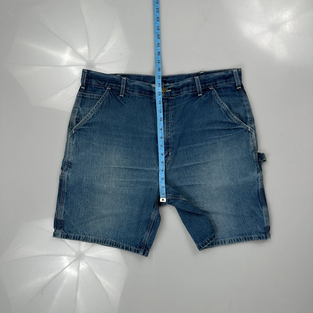 Carhartt Carpenter Shorts - 38W 9L Blue Cotton - Image 4