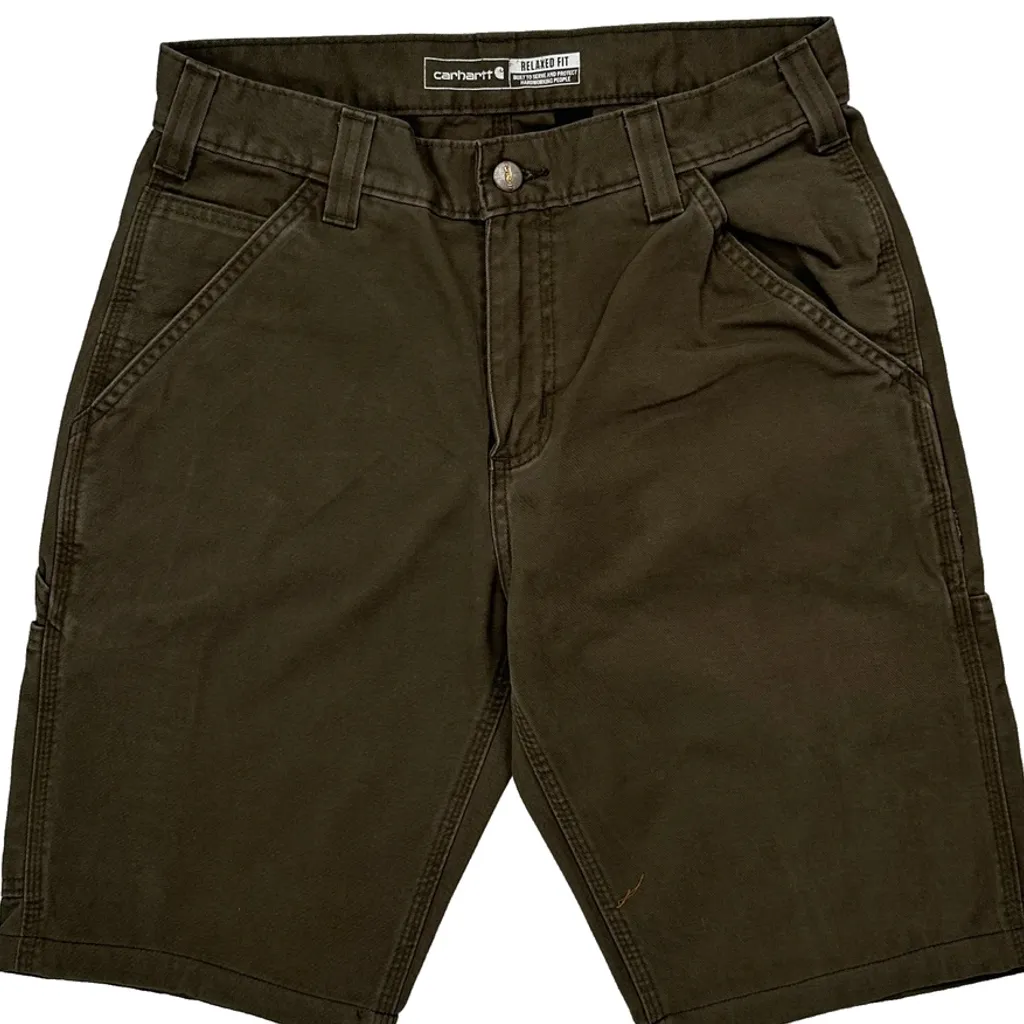 Carhartt Carpenter Shorts - 28W 10L Brown Cotton - Image 9