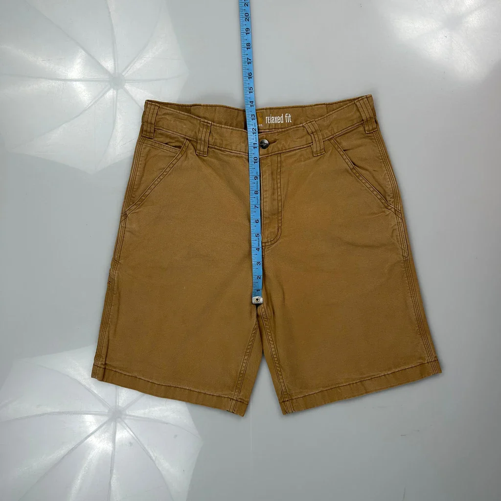 Carhartt Carpenter Shorts - 32W 10L Brown Cotton - Image 4