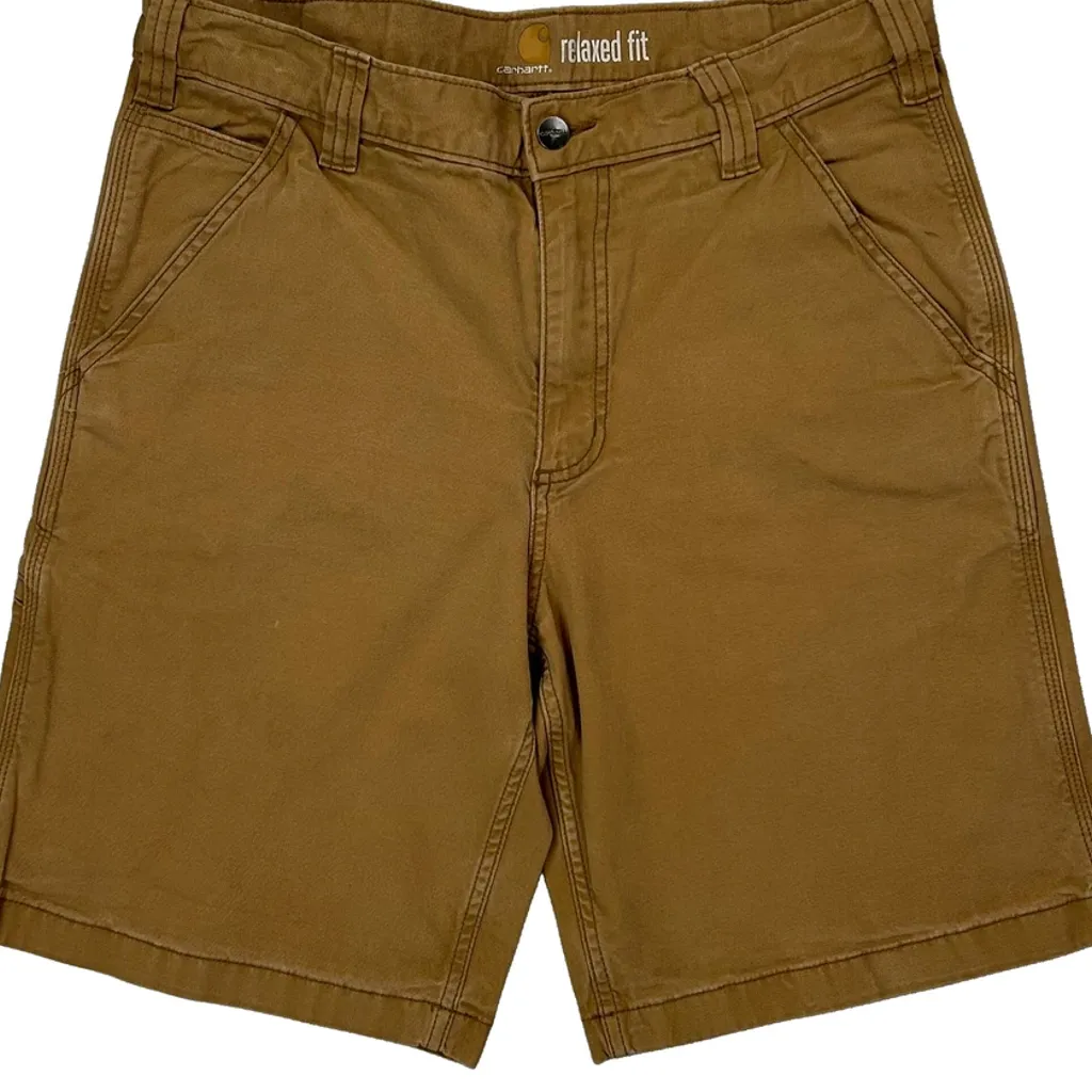 Carhartt Carpenter Shorts - 32W 10L Brown Cotton - Image 9