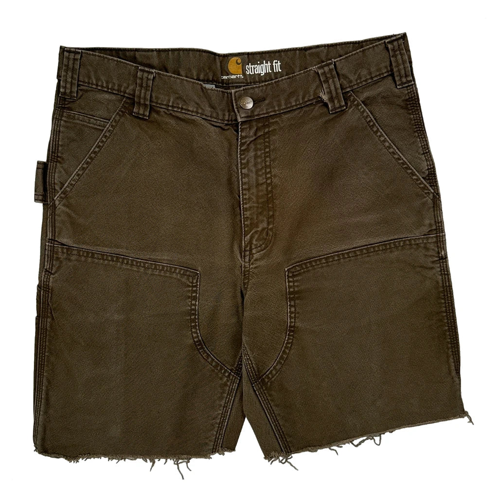 Carhartt Double Knee Carpenter Shorts - 33W 10L Brown Cotton - Image 2