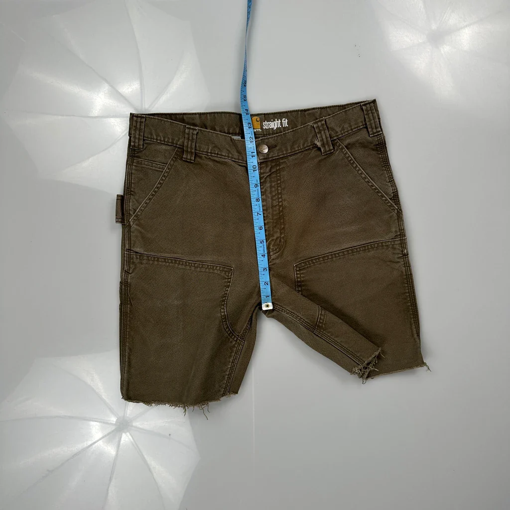 Carhartt Double Knee Carpenter Shorts - 33W 10L Brown Cotton - Image 4