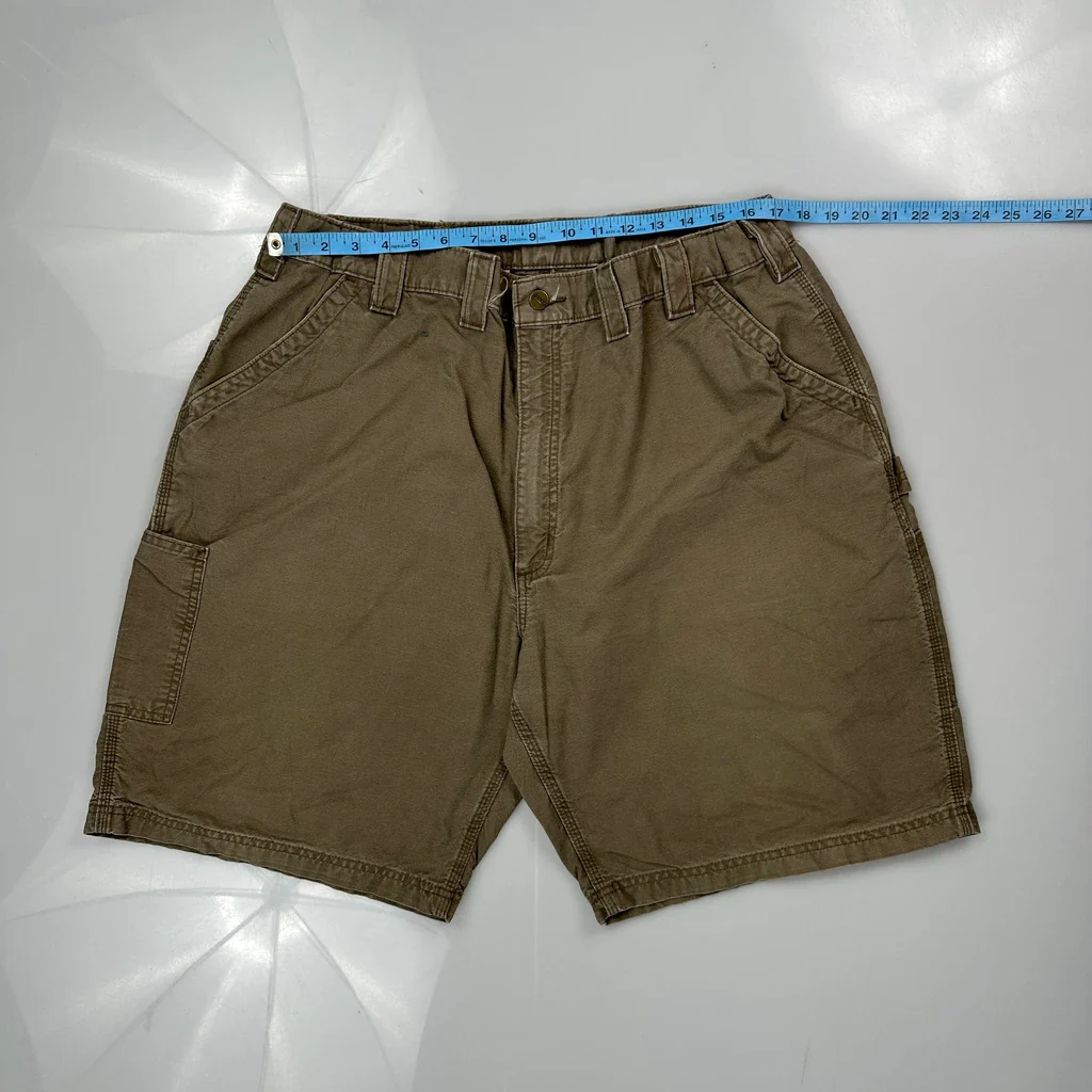Carhartt Carpenter Shorts - 34W 10L Brown Cotton - Image 3