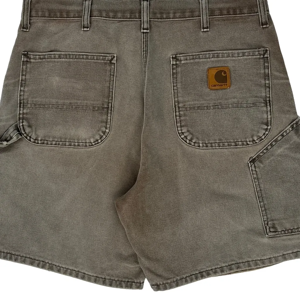 Carhartt Faded Carpenter Shorts - 34W 8L Brown Cotton - Image 6