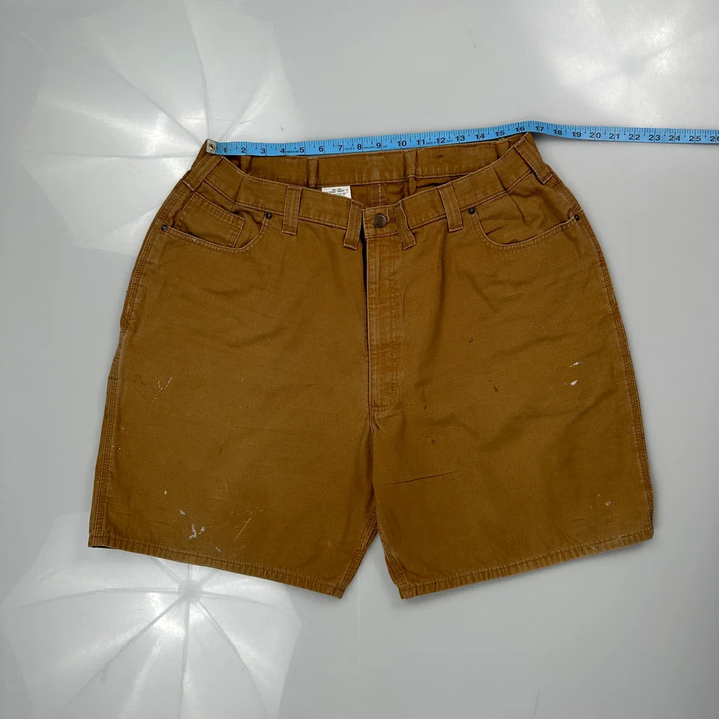 Carhartt Carpenter Shorts - 36W 12L Brown Cotton - Image 3