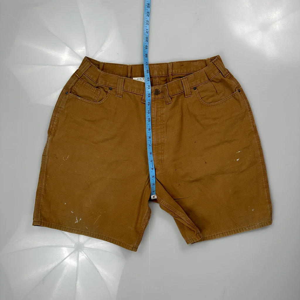 Carhartt Carpenter Shorts - 36W 12L Brown Cotton - Image 4
