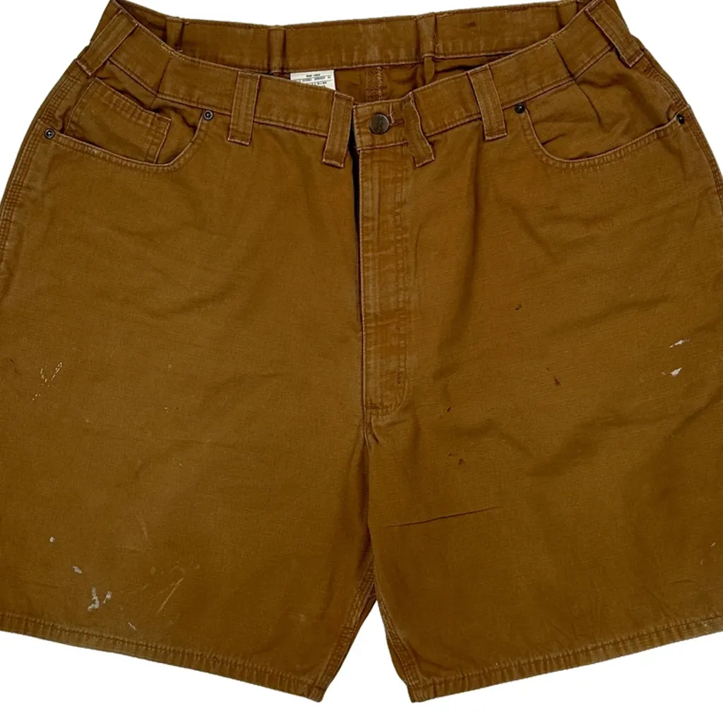 Carhartt Carpenter Shorts - 36W 12L Brown Cotton - Image 9