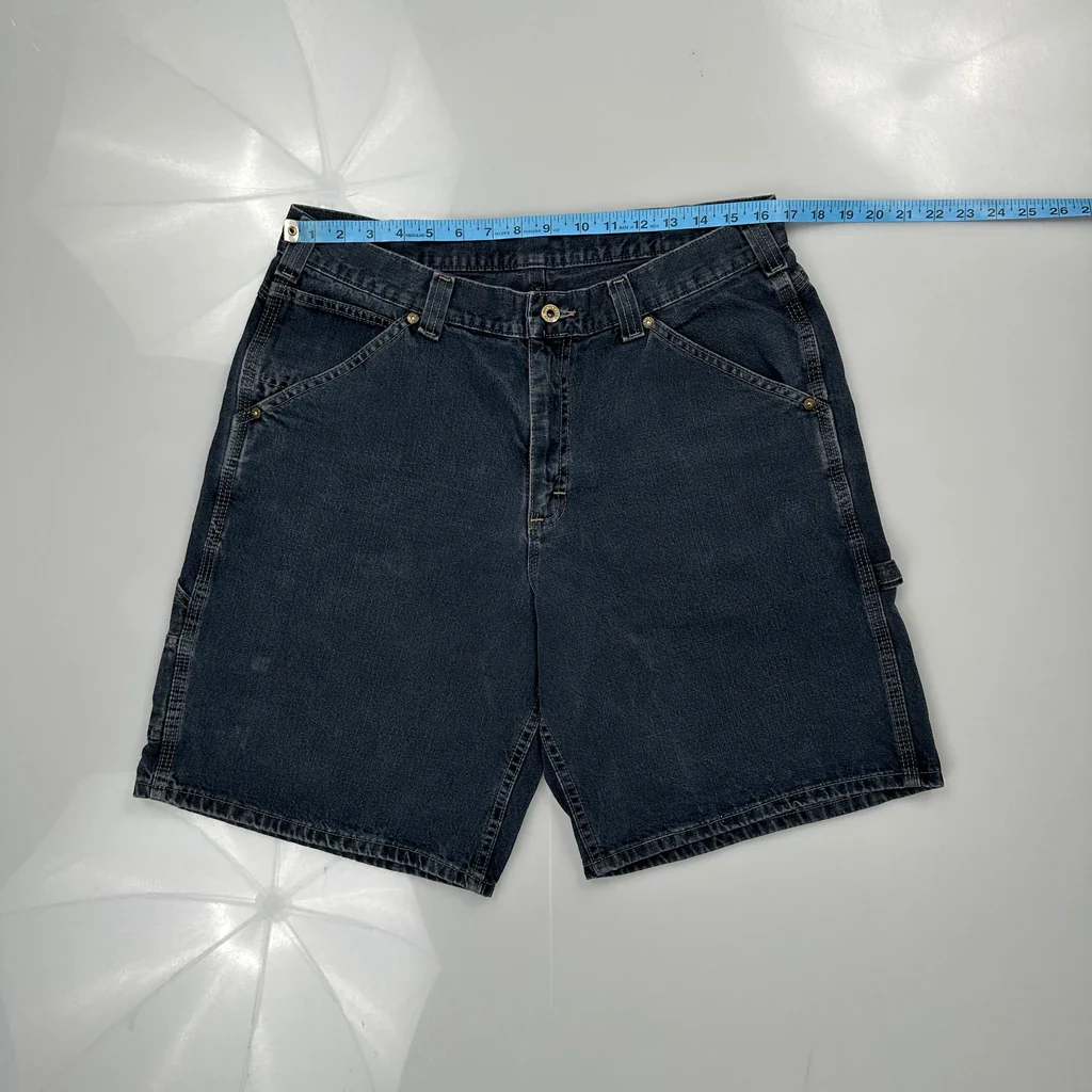 Carhartt Carpenter Shorts - 33W 10L Dark Wash Denim - Image 3