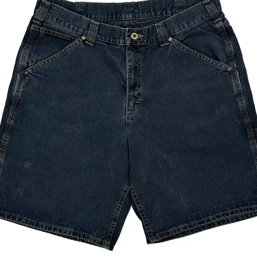 Carhartt Carpenter Shorts - 33W 10L Dark Wash Denim - Image 8