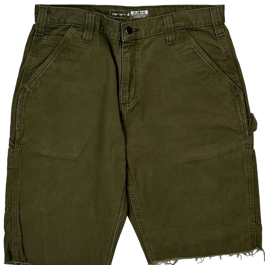Carhartt Carpenter Shorts - 34W 12L Green Cotton - Image 10