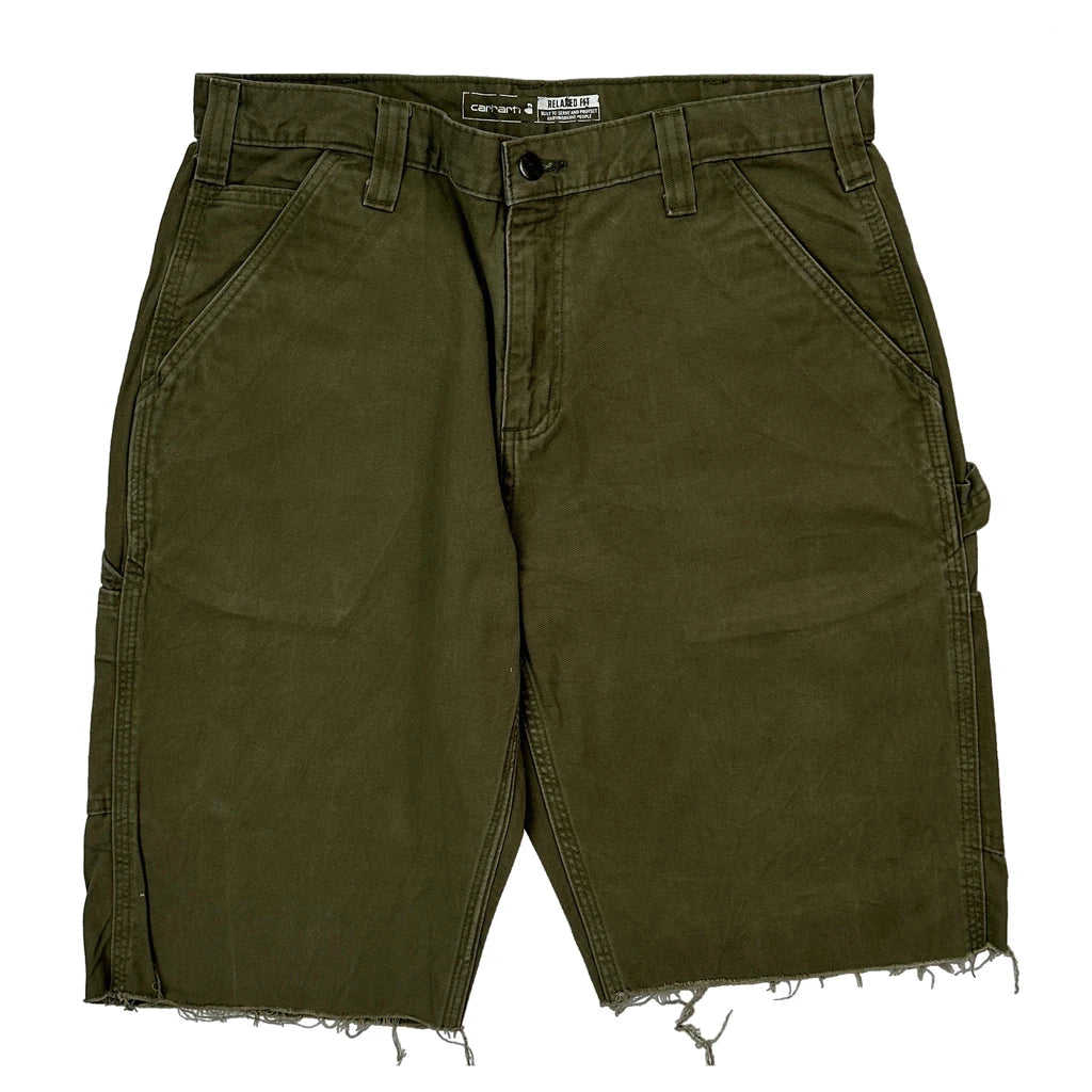 Carhartt Carpenter Shorts - 34W 12L Green Cotton - Image 2